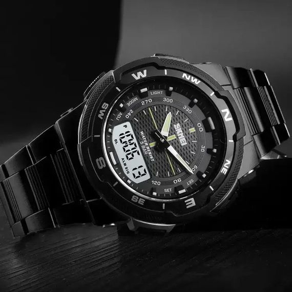 Мужские тактические часы SKMEI 1370BKWT | Часы военные мужские | Часы RG-967 армейские скмей | Зображення 4