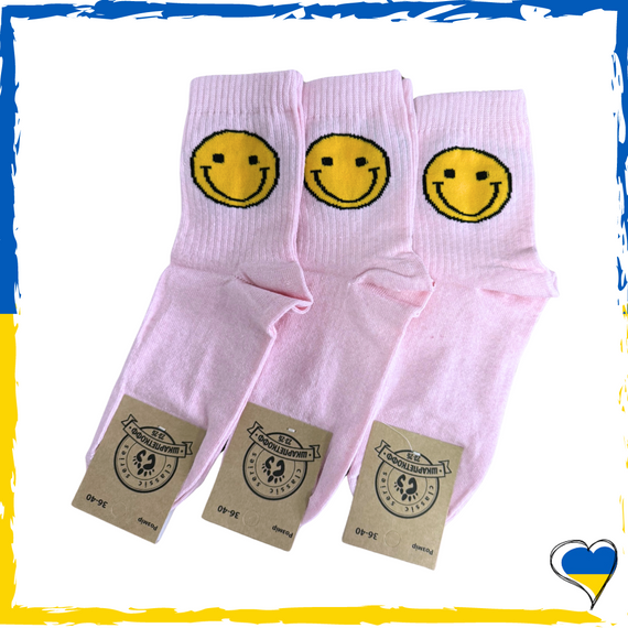 Шкарпетки жіночі / підліткові принт смайл. Шкарпетки з приколами. Носки принт 36-40