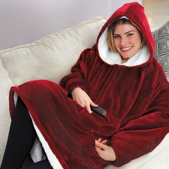 Плед-Толстовка з капюшоном і рукавами Huggle Hoodie Blanket 3-в-1 Унісекс • Теплий худі + Зігріваючий ковдру + Домашній халат | Зображення 4