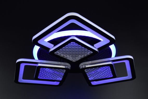 Люстра світлодіодна стельова LED світильник для квартири на стелю лед з пультом 26038 Чорний 9х49х49 см. | Зображення 6