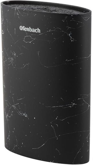 Підставка-колода Ofenbach Black Marble для кухонних ножів і ножиць 16х7х22.5см, овальна