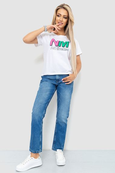 Футболка жіноча з принтом, колір білий, 221R3007-1 | Зображення 1