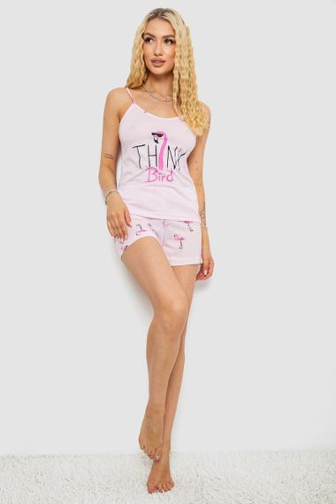 Пижама женская с принтом, цвет розовый, 243R7098 | Зображення 1