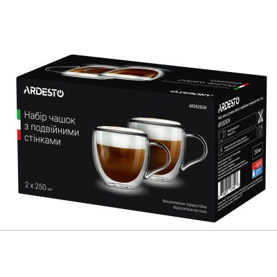 Набір чашок Ardesto 250 мл H 8,2 см 2 шт (AR2625GH) | Зображення 1