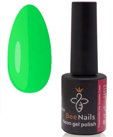 Гель-лак для нігтів Bee Nails 046 (неоновий зелений) 8мл | Зображення 1