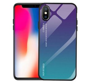 Чехол бампер Primo Gradient Glass для Apple iPhone X / Xs - Purple
