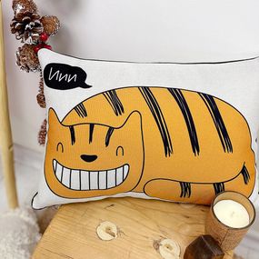 Подушка интерьерная с мешковины Иии... 45x32 см (43PHB_23NY008)