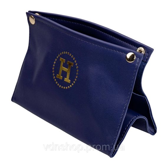 Серветниця з еко шкіри 20×7.5×11.5 см для серветок на кнопках Синій HP-3-213BL | Зображення 2