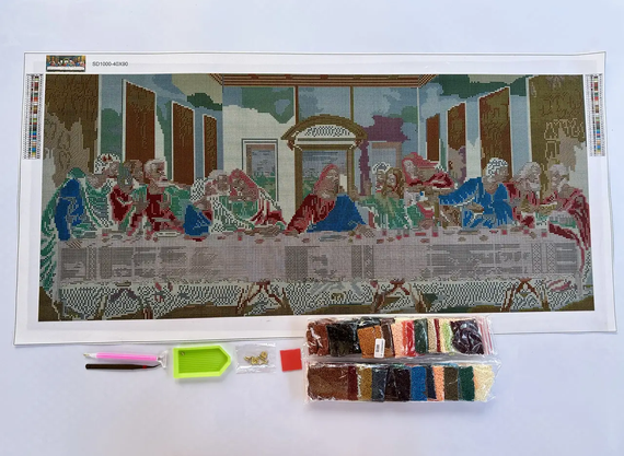 Алмазна мозаїка Ікона Таємна вечеря 40х90 см ColorArt SD1000 | Зображення 2