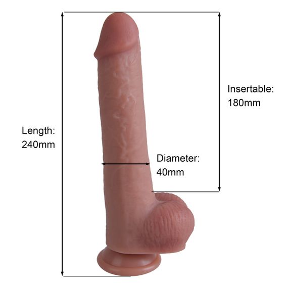 Фаллоимитатор - Erospace Natural Play Silicone Dildo D3, 24 см sexstyle | Зображення 8