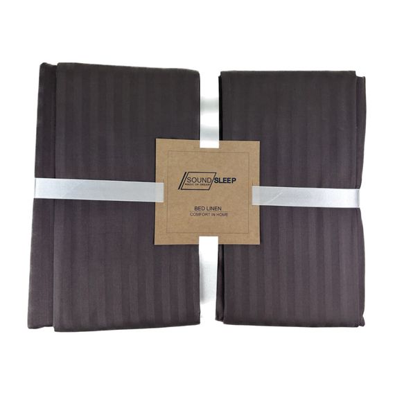 Комплект постільної білизни SoundSleep Stripe Chocolate сатин-страйп євро 200х220 см шоколад (2251736514011) | Зображення 2