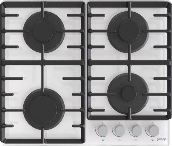 Варочная поверхность Gorenje GT642AXW /газ на стекле/ электроподжиг/газконтроль/чугунная решетка/белая (GT642AXW)