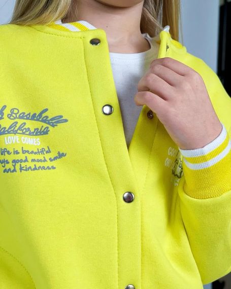 Бомбер для дівчинки Носи своє 134 Жовтий (p-13305-148112) | Зображення 5