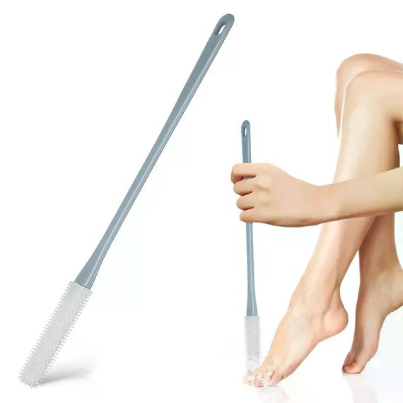 Щетка для мытья ног Foot washing brush 035 • Многофункциональная щетка для стоп и между пальцами с длинной ручкой 40 см для ванной | Зображення 2