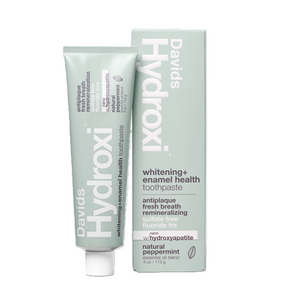 Зубна паста Davids Hydroxi Whitening+Enamel Health з наногідроксиапатитом та смаком перцевої м'яти, 113 грам
