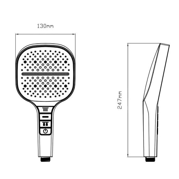 Лійка для ручного душу Qtap Rucni 130x130 мм QTRUC125BLM45957 Black Matt | Зображення 1