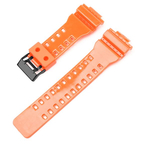 Ремешок для Casio G-Shock GA-100/110/120 Orange-Glossy BK | Зображення 1