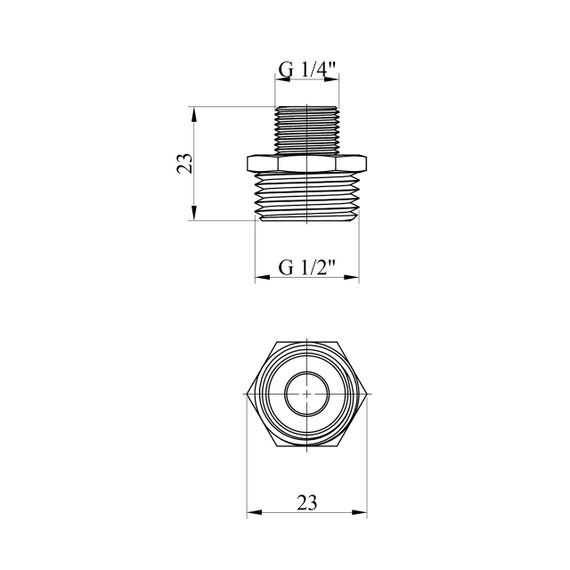 Ніпель перехідний Karro 1/2"х1/4" ЗЗ нікельований KR-3114 | Зображення 1