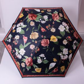 Парасолька механічна елегантна з принтом міцна надійна з поліестеру діаметр 99 см Чорний HP-23-15B