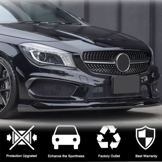 Накладка на передній бампер Lip (для CLA45 AMG SD 2013-2015, Карбон) для Mercedes CLA C117 рр | Зображення 1