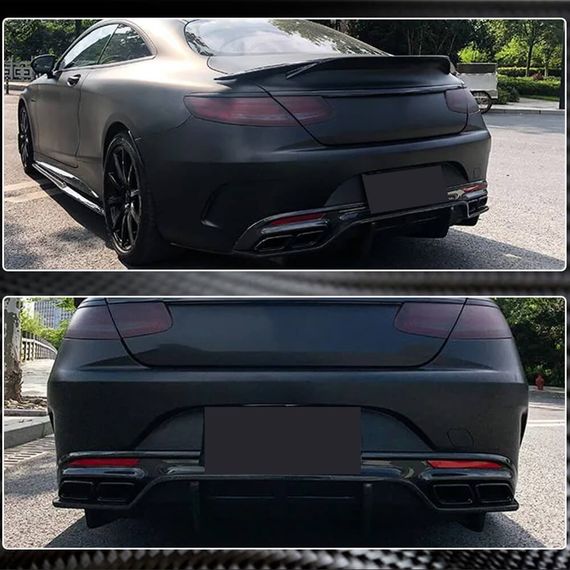 Дифузор заднього бампера V2 (для купе/кабріолет C63 AMG 2015-2019, Карбон) для Mercedes C-сlass W205 рр | Зображення 3