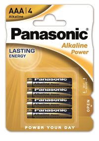 Батарейка Panasonic ALKALINE POWER щелочная AAA блистер, 4 шт. (LR03REB/4BPR)