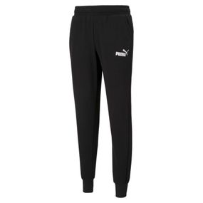 Штаны спортивные Puma Essentials Logo 586716 01 (черные, мужские, свободные, бренд пума)