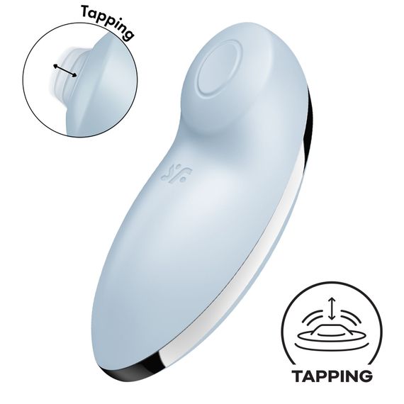 Вибростимулятор-пульсатор Satisfyer Tap & Climax 2 Blue, эффект постукивания пальцем