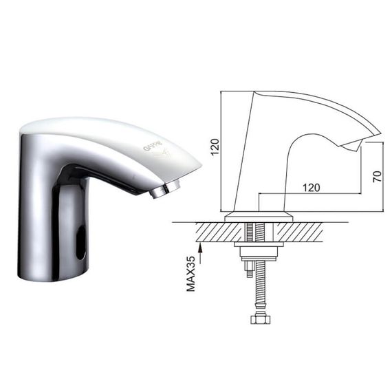 Змішувач для умивальника Gappo G518 | Зображення 1