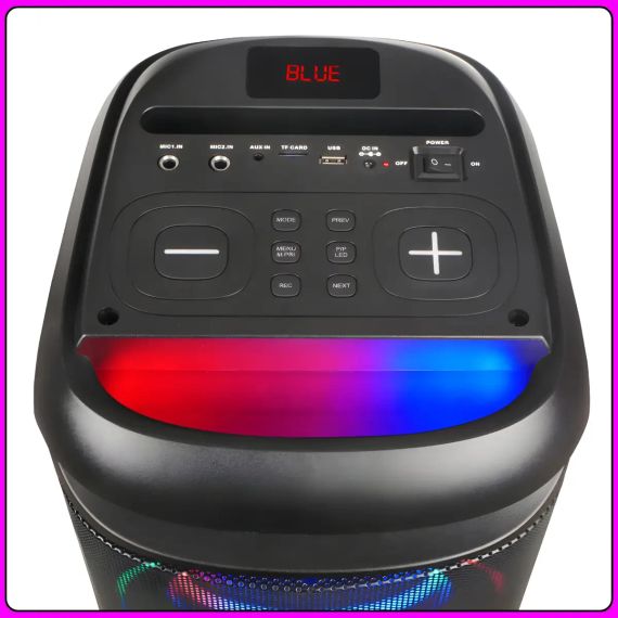 Портативна Bluetooth колонка 2х6.5" з 2 бездротовими мікрофонами та LED-підсвіткою ZXX-5505 40W | Зображення 3