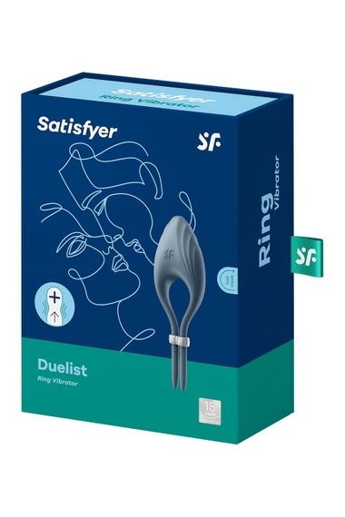Эрекционное вибокольцо лассо Satisfyer Duelist Dark Blue, 10 режимов, мощный мотор | Зображення 4