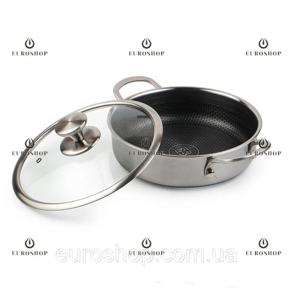 Каструля сотейник Edenberg EB-13078 4,0 л, 28 см, неіржавка сталь, антипригарне покриття, індукційне дно