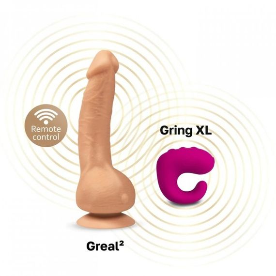 Вібратор реалістичний на присосці Greal Mini Gvibe, бежевий, 18 х 3 см Sex Aura | Зображення 1