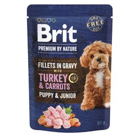Корм влажный Brit Premium Fillets in Gravy Turkey &amp; Carrots Puppy для щенков малых пород филе в соусе индейка и морковь 85 г