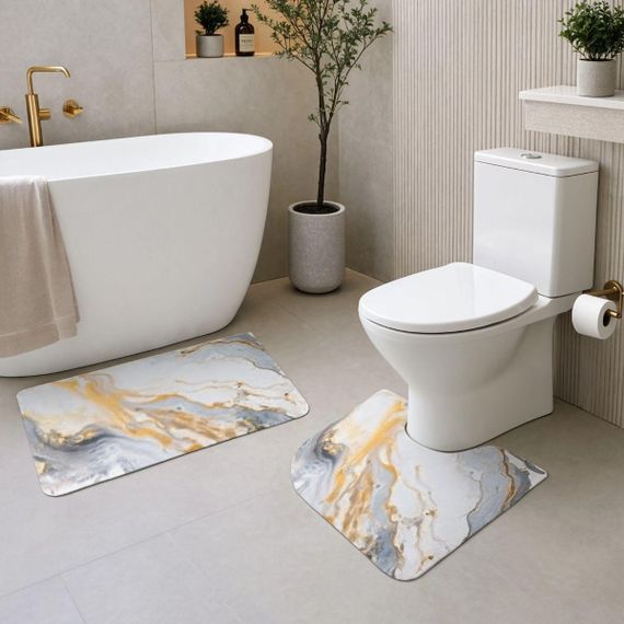 Набір килимків для ванної та туалету Golden Marble 50*80/40*50 см Yiwu HP-42-179 | Зображення 1