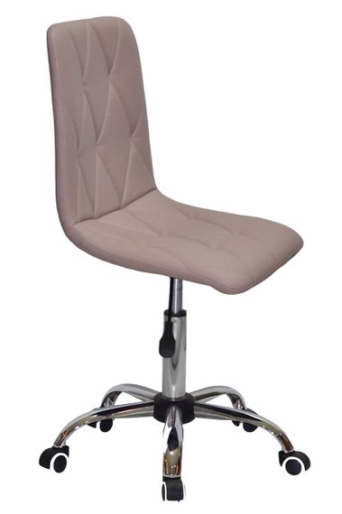 Стул с регулировкой высоты на хромированной крестовине с колесами Melvin (Fred) CH-Office Ø 570 мм экокожа мокко 704 | Зображення 4