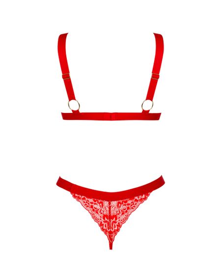 Комплект бюстгальтер и трусики Obsessive Elianes set Красный XS/S | Зображення 4