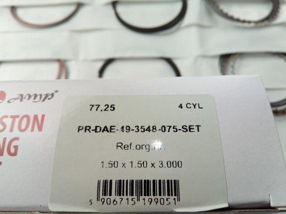 Кільця AMP Lanos 1.5 77,25 3-й ремонт (PR-DAE-49-3548-075) (PRDAE493548075S) | Зображення 2