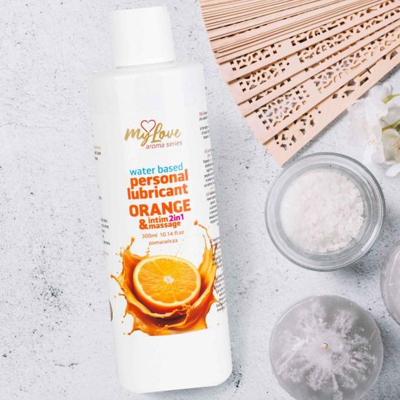 2в1 лубрикант та масажний гель - MyLove Aroma Series Intim&Massage Orange, 300 мл Sex Aura | Зображення 2