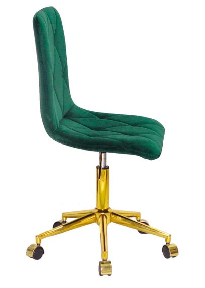 Стул Melvin GD-Modern Office с золотой крестовиной на колесиках, мягкое сиденье велюр зеленый OR-853 | Зображення 7