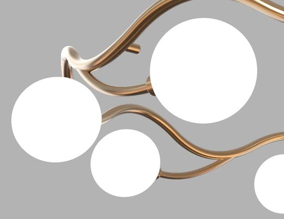 Люстра підвісна на 8 лампочок 26857 Латунь 40-140х65х65 см. | Зображення 3