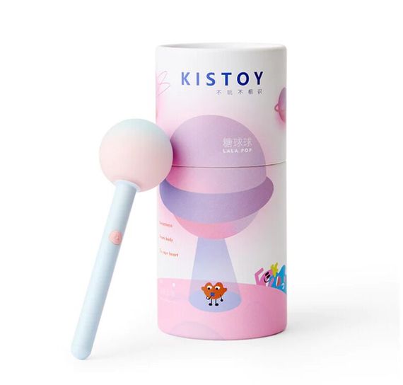 Вібратор-цукерка на паличці KISTOY Lala Pop, 2 мотори, маска на очі в комплекті