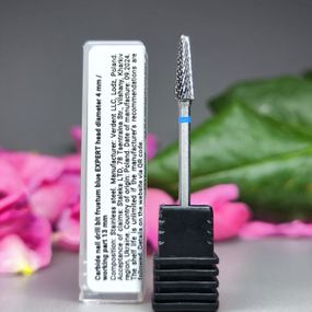 Фреза твердосплавная усеченый конус синий Staleks Pro Expert диаметр 4мм / рабочая часть 13мм