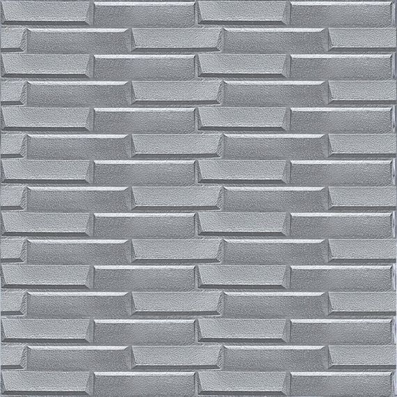 Самоклеющаяся 3D панель 19600х700х5мм Кладка Серебро SW-00001365 | Зображення 1