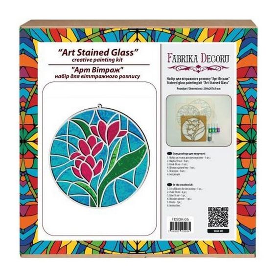 Набор для витражной живописи по номерам "Весенние цветы" FDSGK-06 | Зображення 3