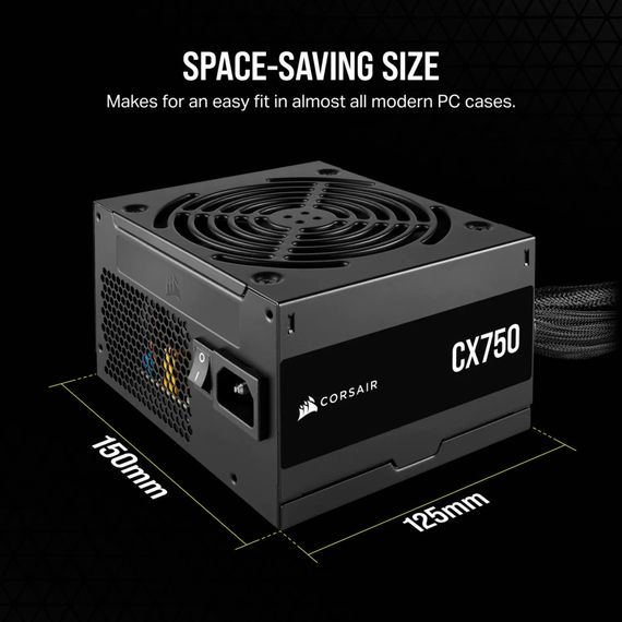 Блок живлення Corsair 750W CX750 (CP-9020279-EU) | Зображення 6