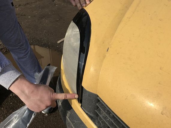 Реснички (2 шт, Черный ABS) Черный глянец для Renault Kangoo 1998-2008 гг | Зображення 2