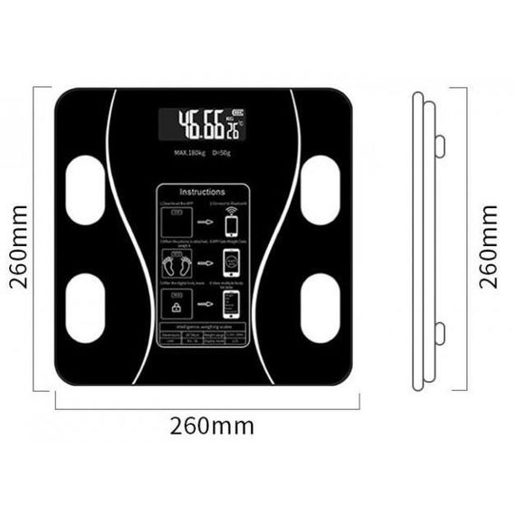 Умные напольные смарт-весы Scale TY-619 электронные с приложением на телефон LCD-дисплей VA-864 закаленное | Зображення 6