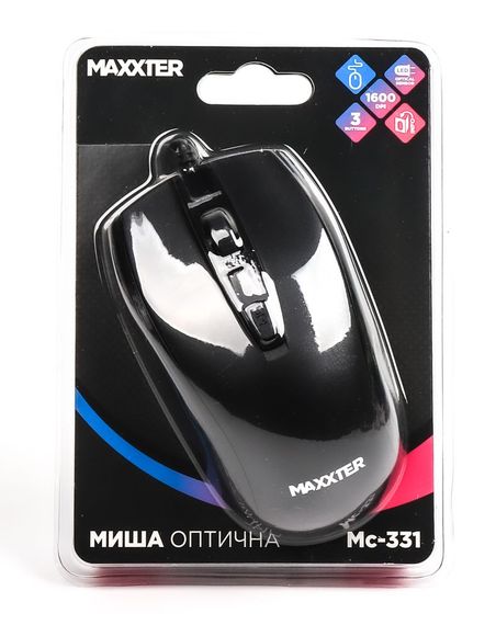 Мишка оптична Maxxter Mc-331, чорного кольору | Зображення 3