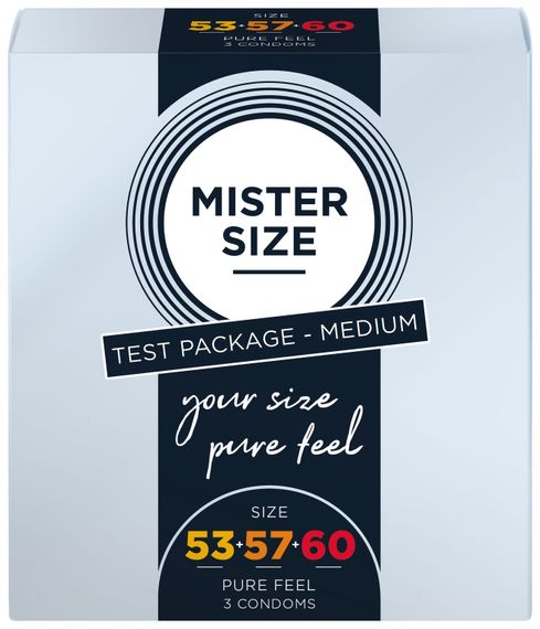 Набір презервативів Mister Size - pure feel - 53–57–60 (3 condoms), 3 розміри, товщина 0,05 мм | Зображення 2